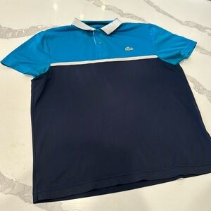 Authentic Lacoste Navy Blue/light blue polo size 5
